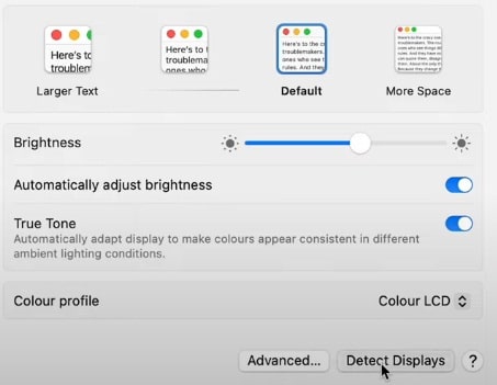 how to detect displays on mac