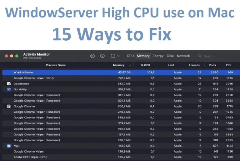 Mac WindowServer High CPU and Memory Usage issue:15 solutions