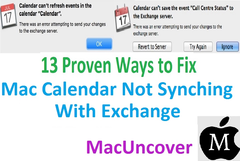 Mac Calendar not syncing with Exchange