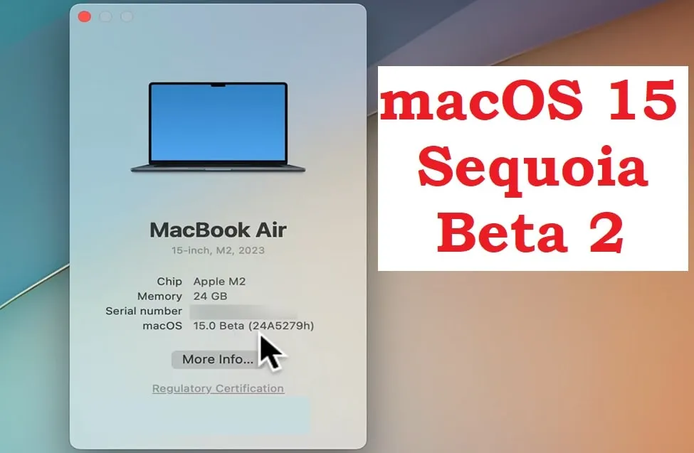 macOS 15 sequoia beta 2