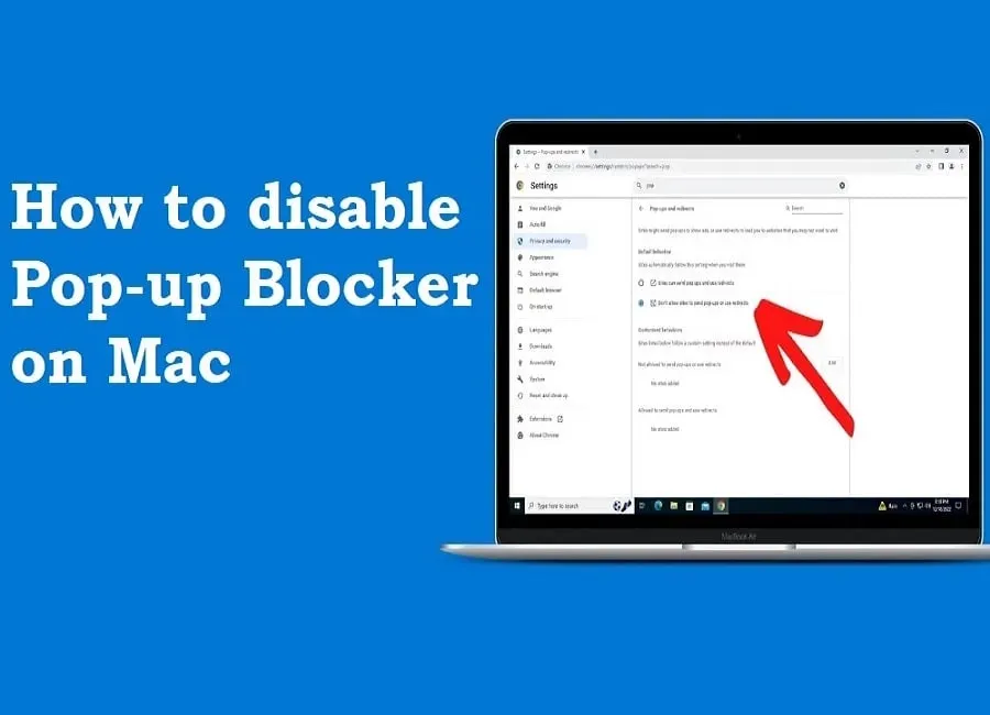 How to disable pop up blocker on mac